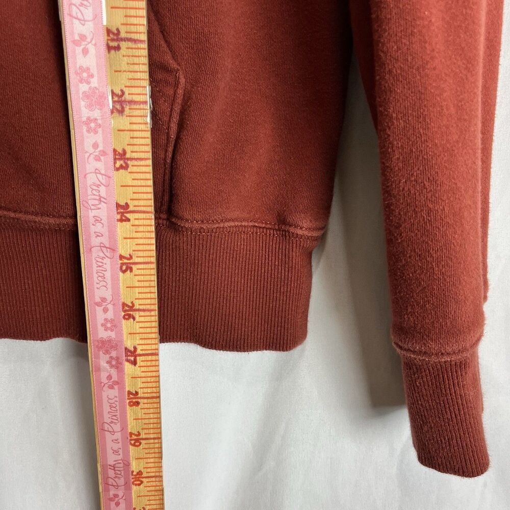 The North Face Mens Hoodie M Rust Orange Logo Pullover Cotton Blend - Picture 8 of 12